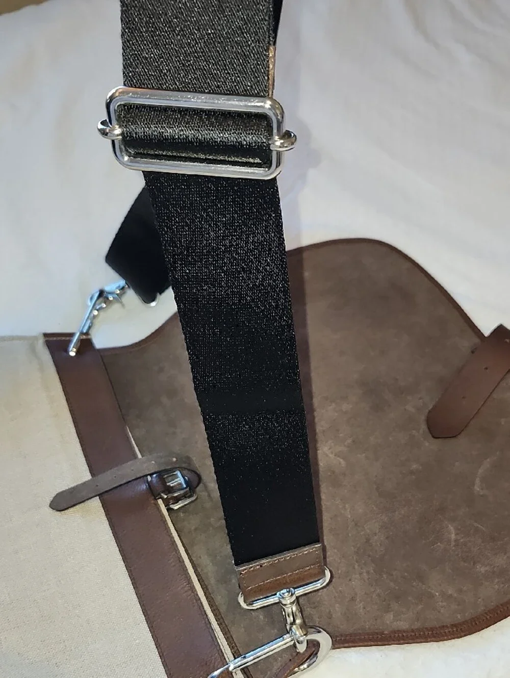 Brown Italian Leather Messenger Bag with Adjustable Strap